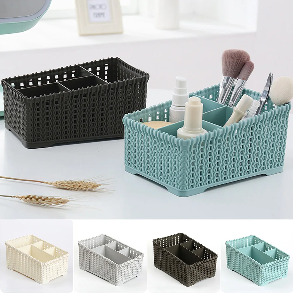 19*14*10cm Desktop Debris Storage Basket Bathroom Cosmetics Pen Notebook Storage Basket For Home Office