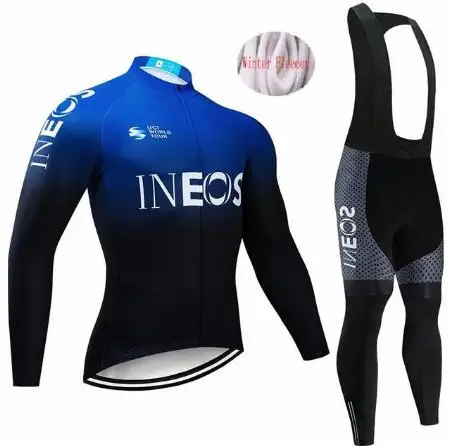 INEOS, велосипедная команда, теплые 9D велосипедные штаны, костюм, Майо, Мужская одежда, флисовая велосипедная Толстовка - Цвет: 3