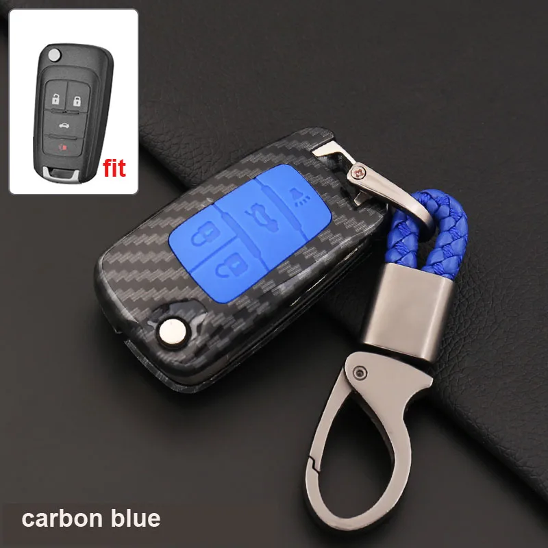 H-blue 3B углеродное волокно силиконовый чехол для ключей для Chevrolet Cruze Epica Lova Camaro Impala 2 3 4 5 Кнопка HU100 лезвие - Название цвета: H-blue
