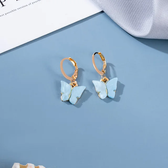 BLINLA 2021 New Korean Blue Geometric Acrylic Earrings for Women Fashion Bohemian Round Drop Earrings Party Brincos Jewelry Giuy Type 287