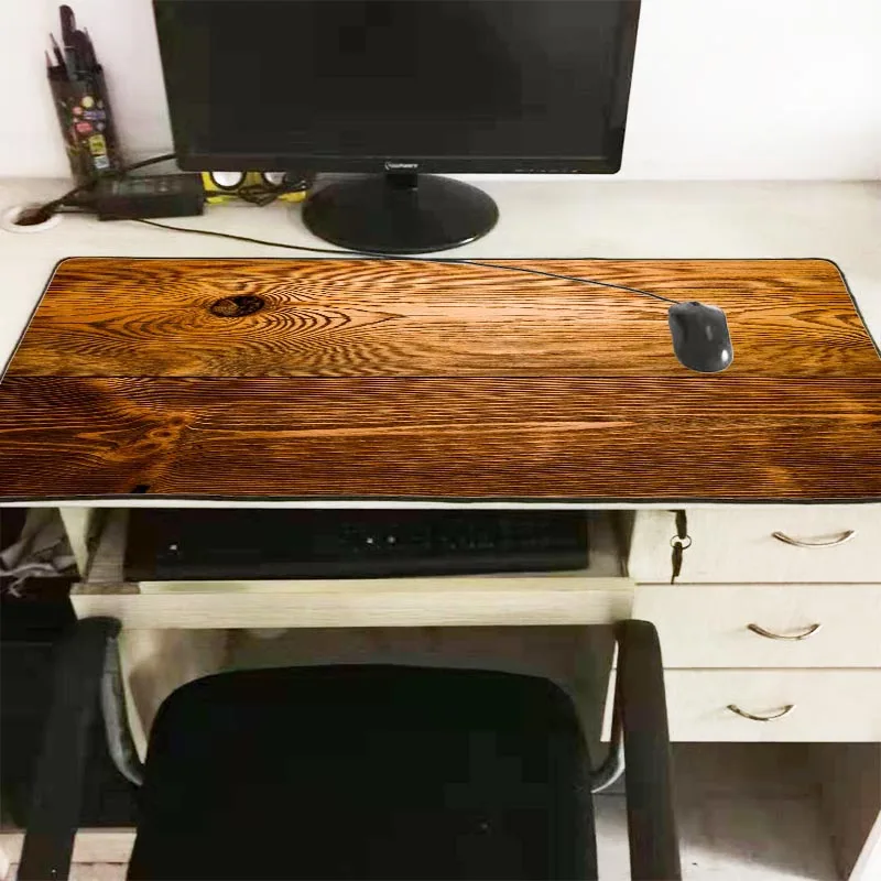 Mairuige деревянная текстура скоростная версия большой игровой коврик для мыши запирающийся край коврик для мыши для стол для ноутбука коврик для клавиатуры коврик