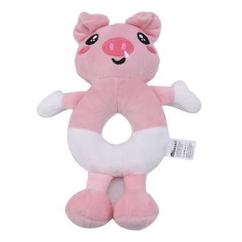 

Children Plush Toys Baby Cute Animal Cartoon Powder Pig Puppy Hand Rattle Ball Plush Toys Crib Hanging Plush Dolls