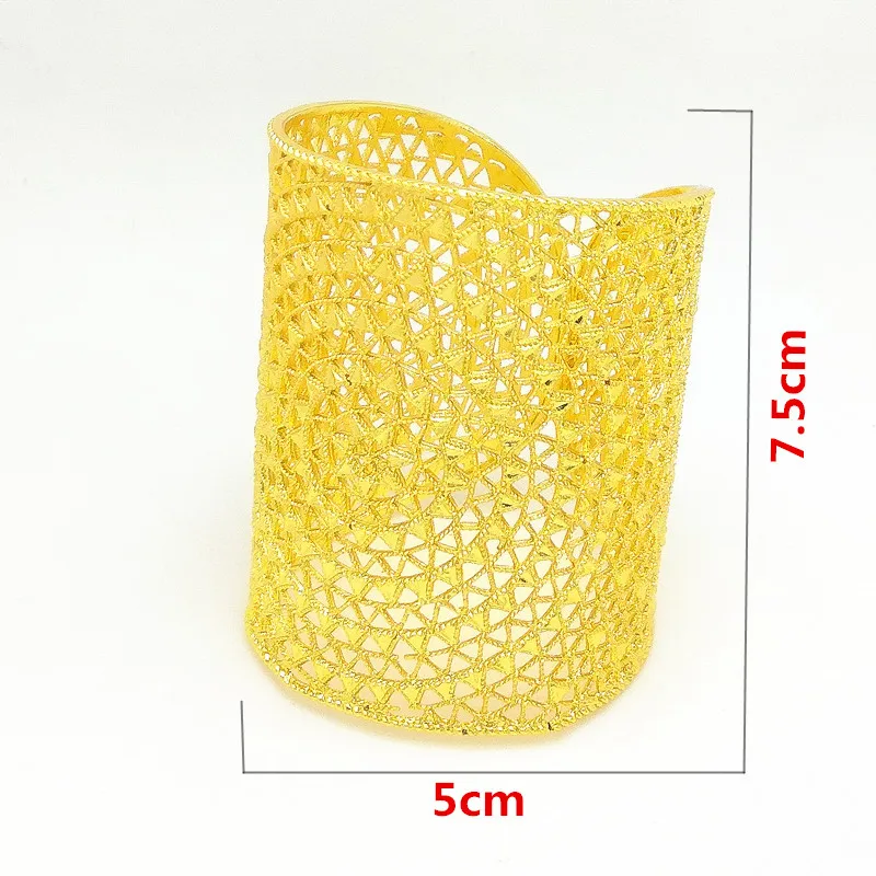 Kingdom Ma Gold Color Big Bangle for Women Dubai Bride Wedding Bracelet Africa Bangle Jewelry Gold Charm Bracelet party gifts