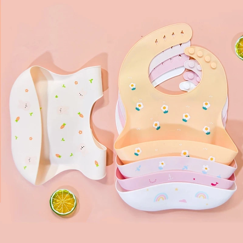 baby accessories drawing	 Silicone Baby Bibs Feeding Bib Waterproof Newborn Girl Boy Burp Cloth Cute Animal Adjustable Infant Apron Stuff new born baby accessories	