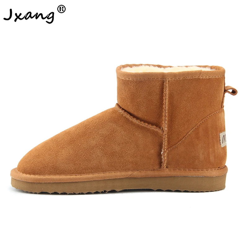 JXANG High Quality Australia Classic Brand Winter Women's Snow Boots Cow Split Leather Ankle Shoes Woman warm women shoes | Обувь