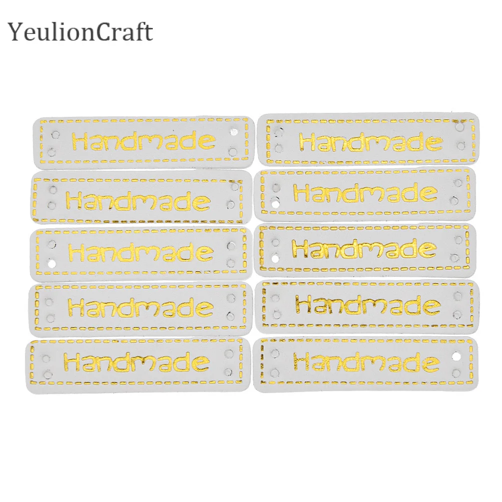 White gold YeulionCraft 50 шт./лот ручной работы этикетки бирки для одежды сумки Diy Швейные материалы - Цвет: White gold