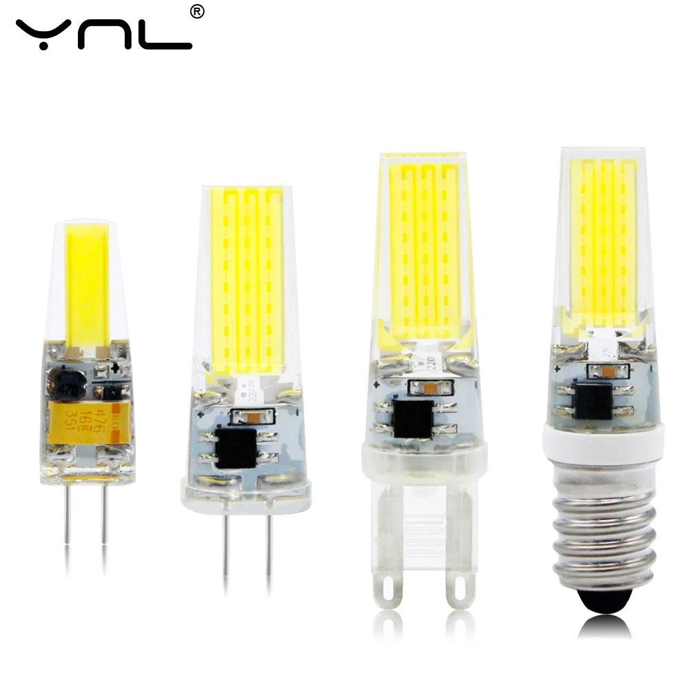 G4 G9 светодиодный светильник переменного тока DC 12 V/220 V 3W 6W COB E14 лампы галогенные