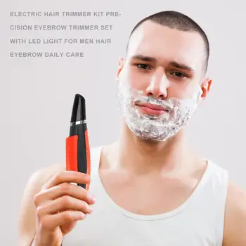 

Multifunctional Double-head Electric Hair Trimmer Kit Precision Eyebrow Trimmer with LED Light for Men Hair Eyebrow Daily Care
