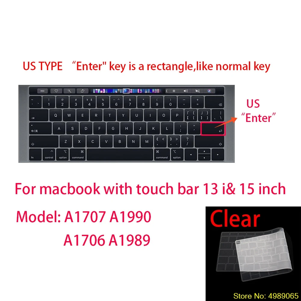 Прозрачная защитная пленка EU/US для Apple Macbook pro13/11Air 13/15 Retina12 дюймов все серии Силиконовый чехол для клавиатуры - Цвет: C