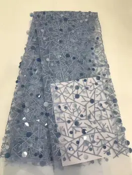 

African sequins Laces Fabrics French tulle Lace Fabric with sequin High-quality Nigeria Lace Fabric For Evening Dress FFD-1012