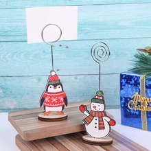 1 шт. Рождество снеговик фото клип памятка карты сообщение стол Заметки Папка Свадебная вечеринка Декор пень держатель для заметок офисный стол Декор