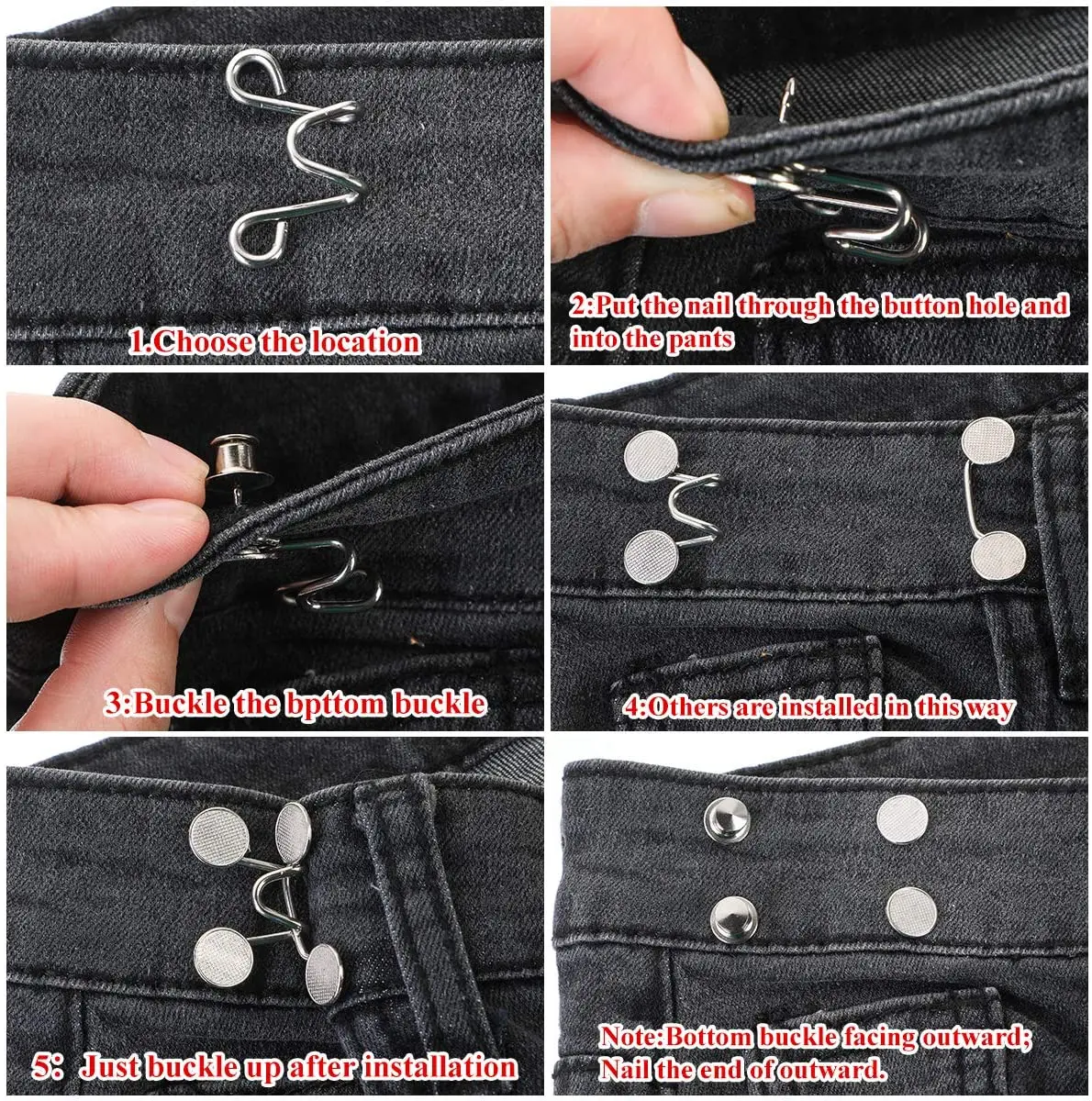 Detachable Buttons For Jeans Waist Adjustment Buckle Waist - Temu