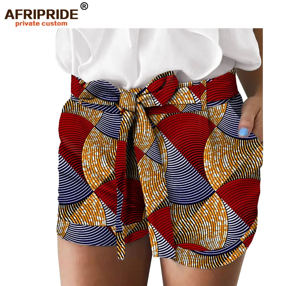 Африканские летние шорты с принтом для женщин AFRIPRIDE женские повседневные шорты с карманом на поясе A1821005 - Цвет: 567