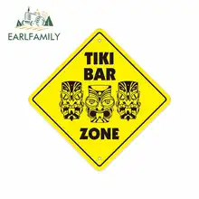 EARLFAMILY 13cm x 12.9cm for Tiki Bar Crossing Zone Xing Car Stickers Vinyl Graphics RV VAN Car JDM Accessories Waterproof