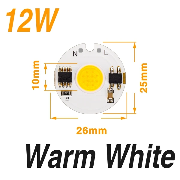12W Warm White Светодиодный светильник для выращивания, COB чип, полный спектр, 3 Вт, 5 Вт, 7 Вт, 9 Вт, 12 Вт, 20 Вт, 30 Вт, 50 Вт, 220 В, светодиодный светильник для растений, фито-лампа для теплицы, гроубокс-палатка - Цвет: 12W Warm White