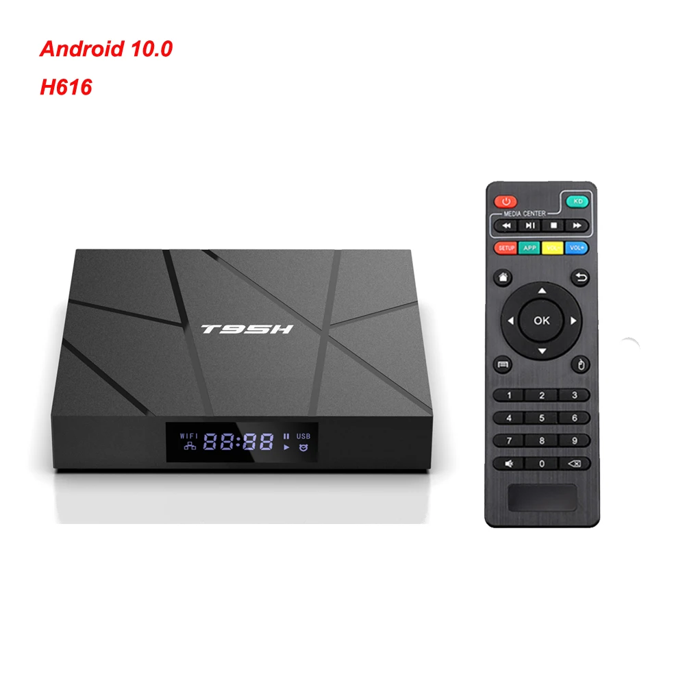 Новый четырехъядерный Allwinner H616 4K HD медиаплеер T95H 2 4G WIfi TV Box Android10.0 | Электроника