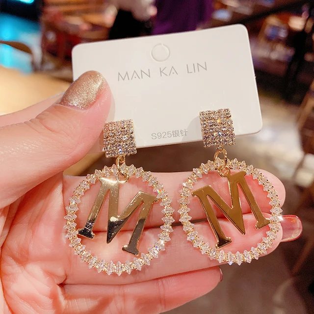 Women's Geometric Drop Earrings 2021 New Round Pendant Earrings Party Jewelry Gift Golden Fashion Trend Fashion Stud Earrings EDZ-147