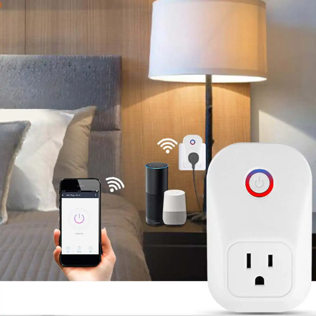 WI-FI интеллигентая (ый) Smart Plug 220 V-240 V приложение голосовой пульт дистанционного управления Управление/синхронизация розетка выключатель