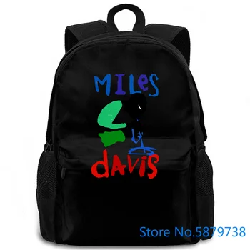 

Print Printed Crew Neck Definite Myself Miles Davis Jazz Art Design For women men backpack laptop travel school adult