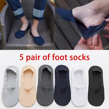 

5 Pair Socks Fashion Casual Antiskid Invisible Low Cut Socks Anti-slip Toe Ankle Sock Breathable Calcetines Meias W10