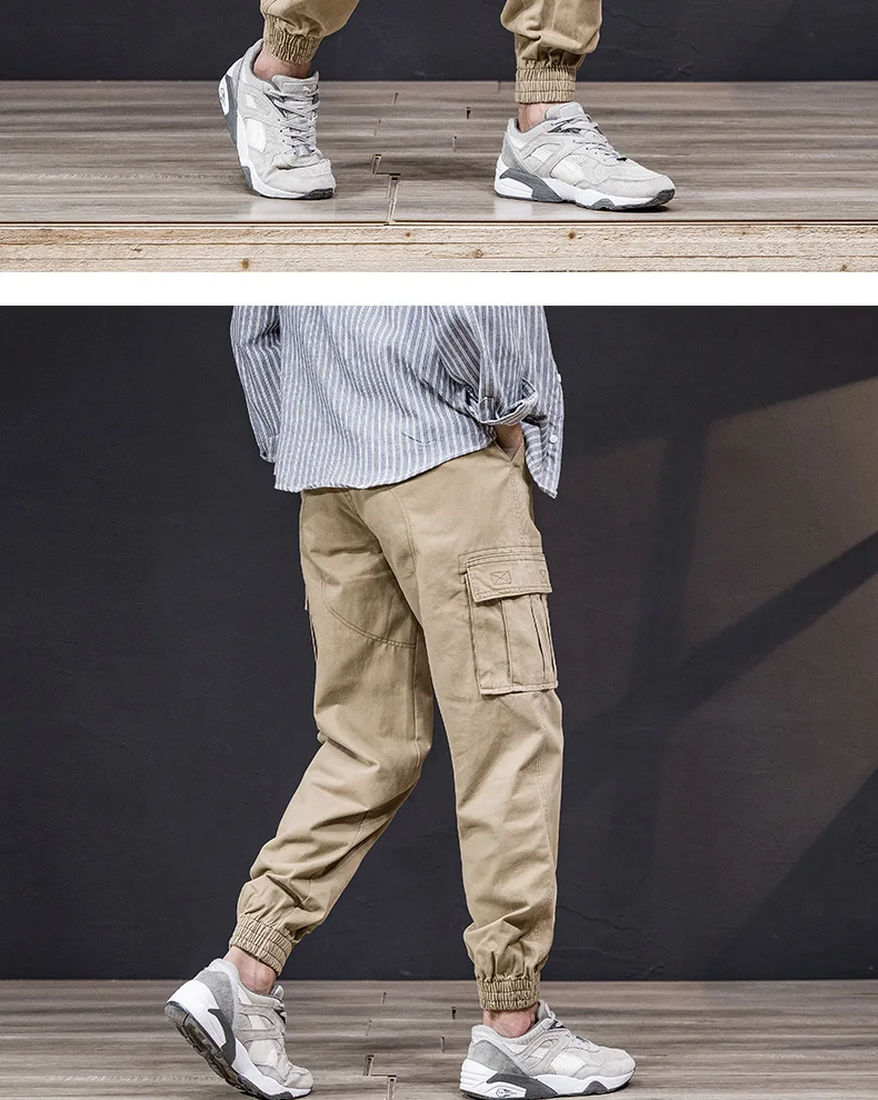 Top Quality Camouflage Cargo Pants Men 100% Cotton Loose Fit Military Pants Khaki Pants Casual Man
