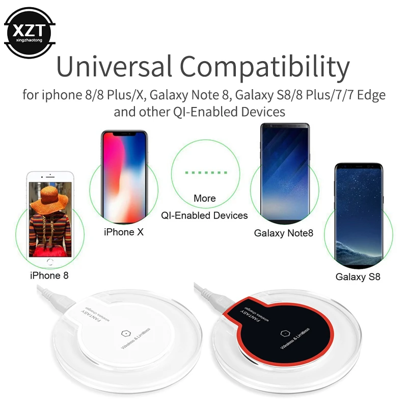 Cargador inalámbrico ultradelgado, almohadilla de carga inducción, USB, cristal para Samsung y Huawei|Cargadores - AliExpress