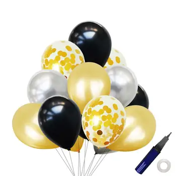 

40Pcs/Set 12Inches Round Confetti Balloons Set with Inflator for Party Room Layout Decoration