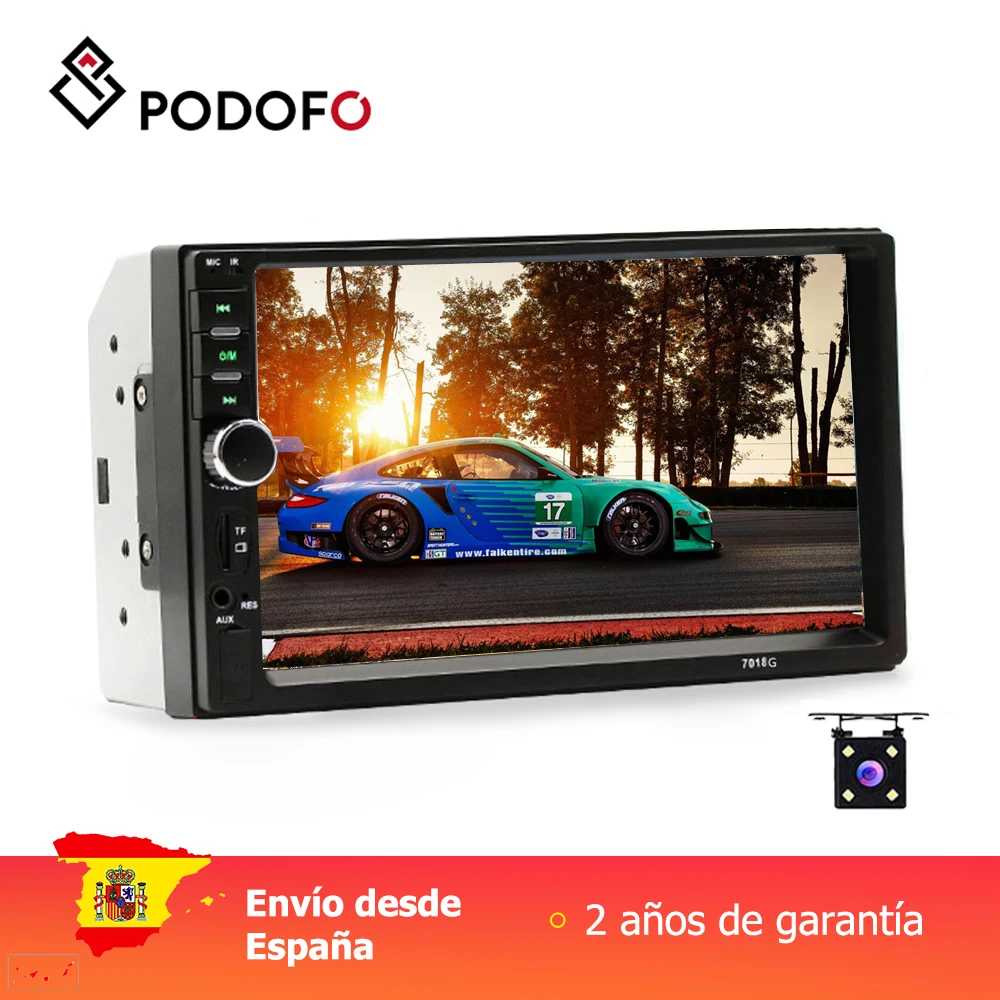Pаспродажа Podofo 2 din автомагнитола 7 font b gps b font навигация авто с картой Bluetooth многоязычный Реверсивный четыре фары