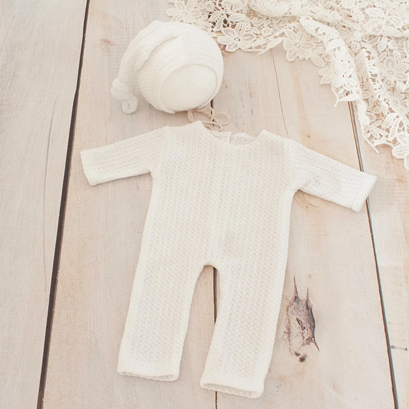 Newborn Photography Props Outfit +Hat Set Fotografia Roupa New Born Baby Boy Girl Romper Accessories Clothes Studio Shoot Photo