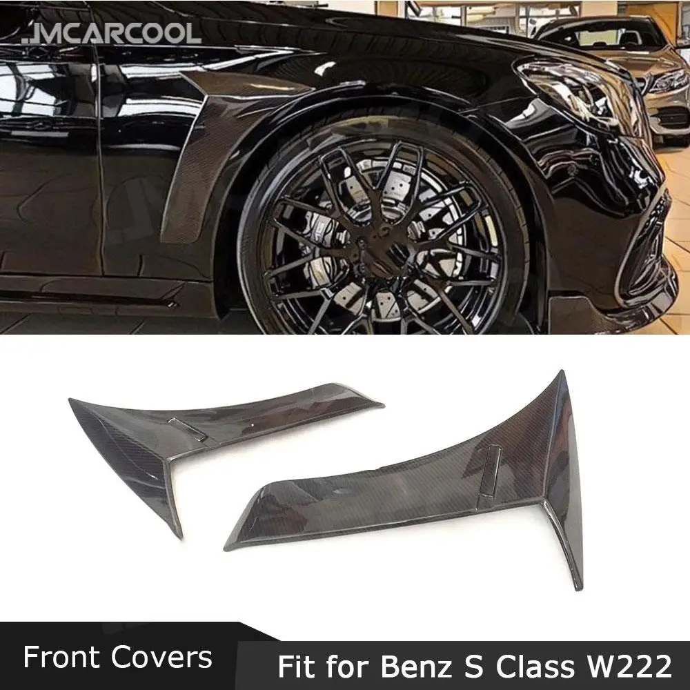 

Carbon fiber Front Bumper Side Fender Fins Canards Splitters for Mercedes Benz S Class W222 S63 S65 AMG Car Styling 2014-2019