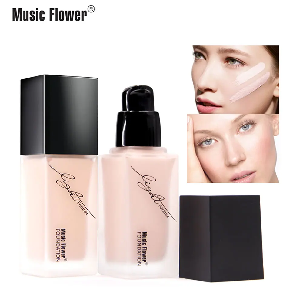 

Music Flower Waterproof Moisturizing Long-lasting Light Feather Nude Muscle Refreshing Moisturizing Foundation Make up Base