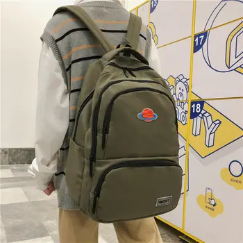 

Teen SchoolBag Girls Backpacks Women Large Capacity Nylon Black College Bookbag Student High School bag Female Bag Pack Big New