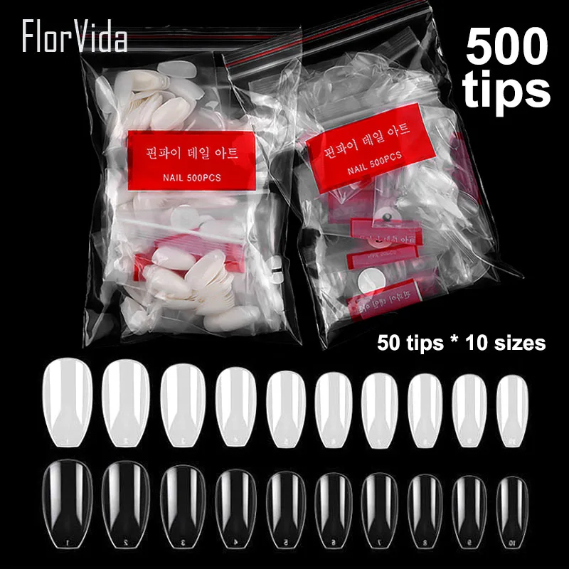 Florvida 500 шт. Модные накладные ногти на носках полное покрытие съемные накладные ногти для ног Красота накладные ногти