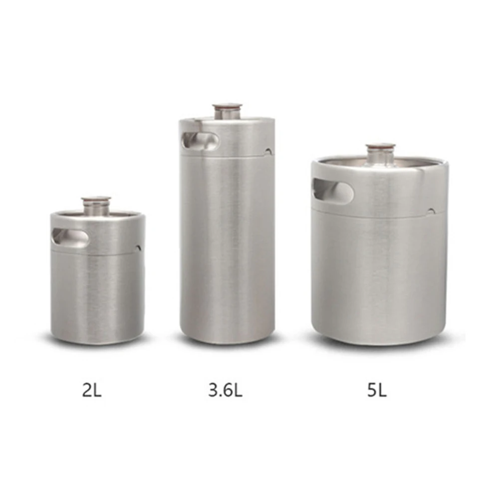 Stainless Steel Mini Beer Keg Pressurized Growler for Craft Beer Dispenser System Home Brew Beer Brewing