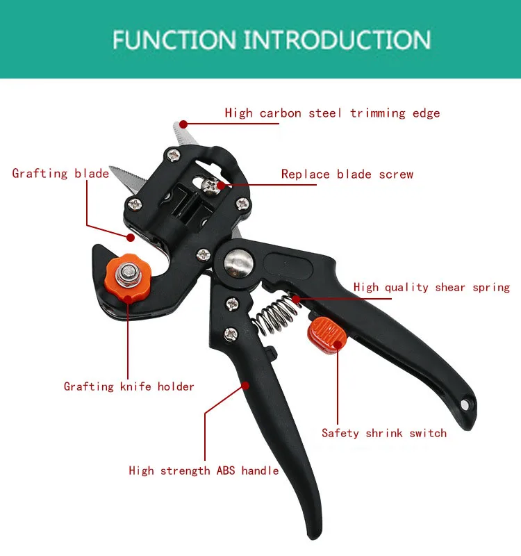 Garden Tools professional Farming Pruning Shears Grafting Scissor Fruit Tree Vaccination Secateurs Pruning Cutting Knife