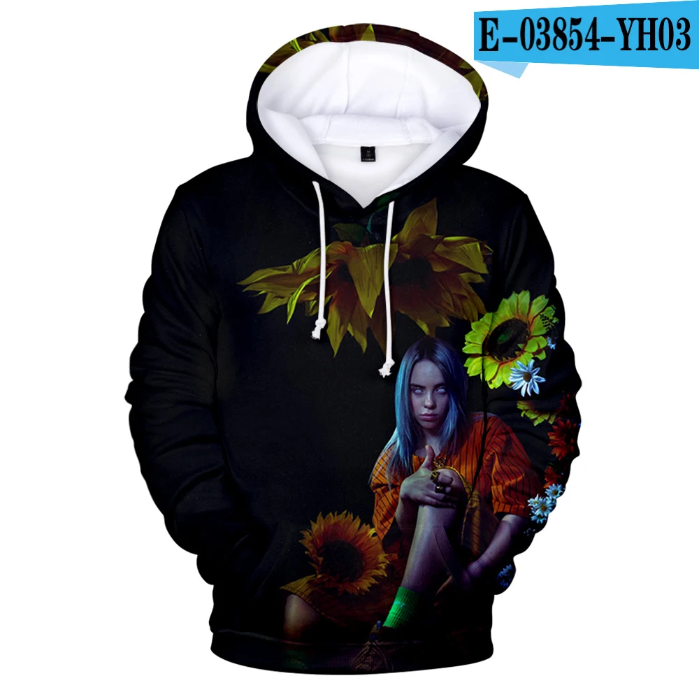 3D Billie Eilish/3D толстовки с капюшоном для мужчин/женщин, для отдыха, Harajuku, хип-хоп, осень, Billie Eilish, 3D Детские толстовки с капюшоном, пуловеры для девочек - Цвет: 3D