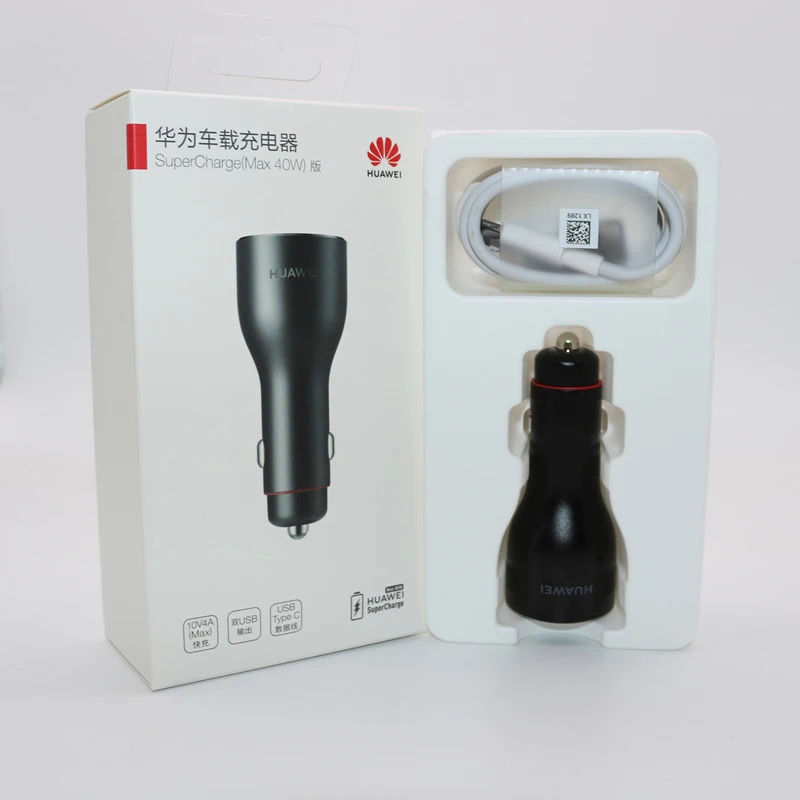 Car charger x cable Оригинальное супер автомобильное зарядное устройство huawei SuperCharge Fast Quick 10V4A Duable USB port для huawei P20 P30 Pro mate 20 Pro Honor V20 PRO - Тип штекера: Car charger x cable