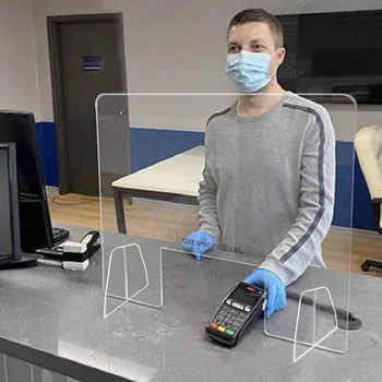 

Acrylic Sneeze Guard Shield Clear Perfection Reception Side Sale Counter Sprayed UV Cut Transparent Heigh Protection Screen