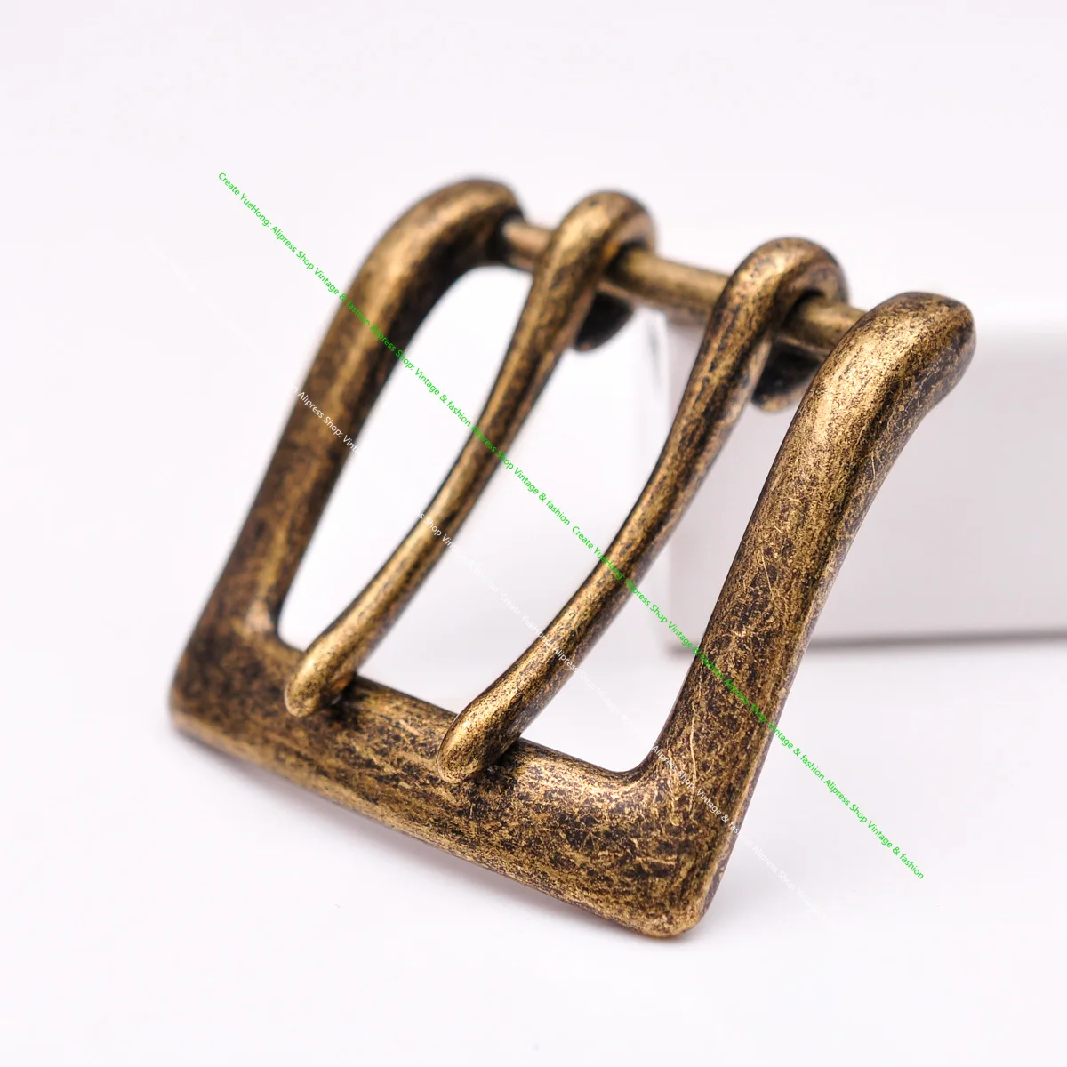 40mm solid brass Two Prong Double Tongue Pin Belt Buckle Replacement Belt  Buckle fits 38mm wide Belt Strap