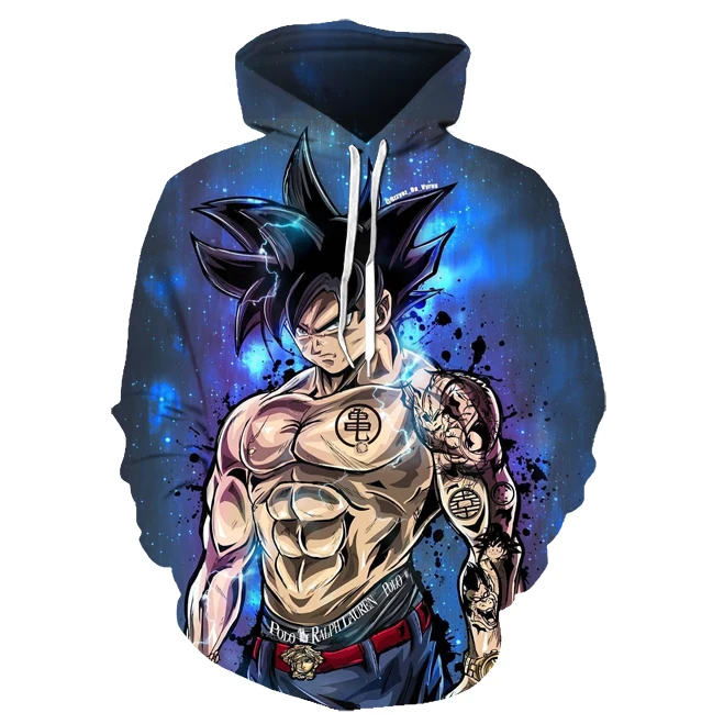 Аниме Dragon Ball Z карман супер толстовка мужская 3D толстовки Супер Саян Гоку верхняя одежда с рисунком для подростков мужчин/wo мужчин мультфильм толстовка - Цвет: LMs109