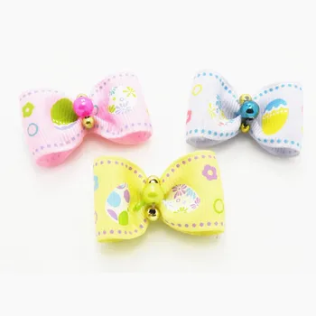 

100PC/Lot Colorful Easter Eggs Dog Bows Pet Grooming Accessories Dog Hair Bows Supplies
