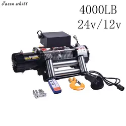 Guincho elétrico 12v/24v 4500lb controle remoto conjunto de reboque resistente atv aço de grande resistência