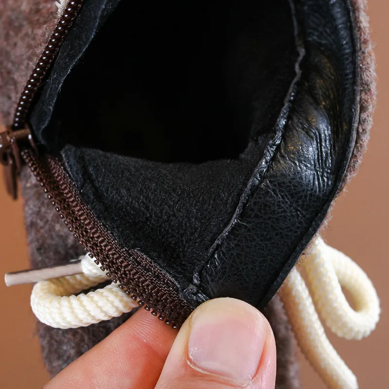 Claladoudou/13,5-15,5 см; брендовая модная Зимняя шерстяная детская обувь для девочек; тонкие бархатные ботильоны для девочек