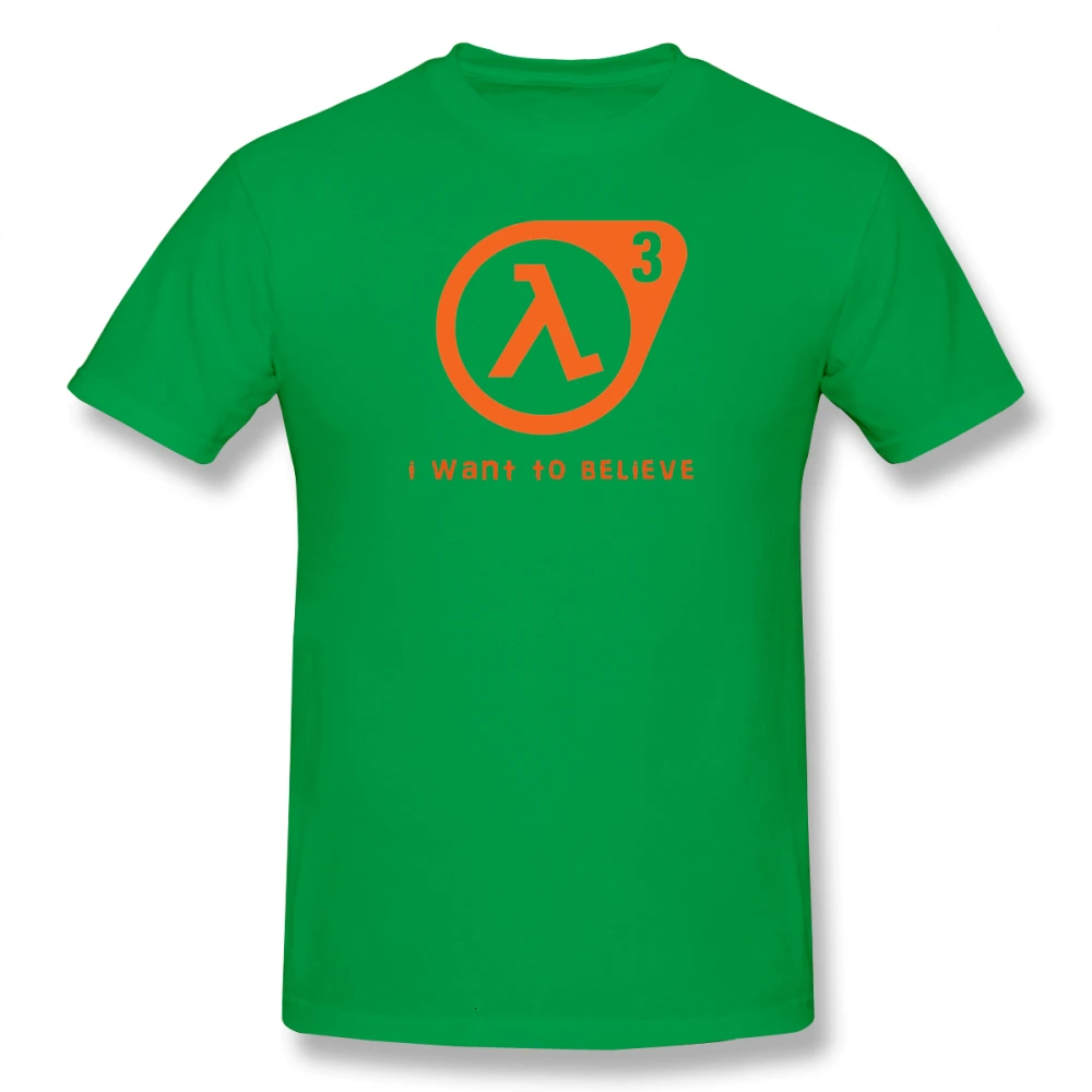 Green one yona Half Life T Shirt Half Life 3 I Want To Believe T-Shirt 100 Percent Cotton Cute Tee Shirt Basic Short Sleeve Man Tshirt - Цвет: Green