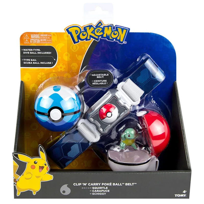 TAKARA TOMY Pokemon Squirtle аниме, Бульбазавр, чармандер, с Superball ремень фигурку модель игрушки подарки на день рождения для детей - Цвет: Синий