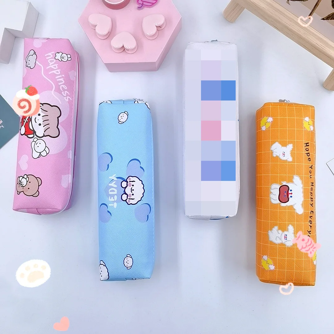 

Simple pencil case ins student pencil case square pencil case student zipper pencil bag large capacity stationery bag learning