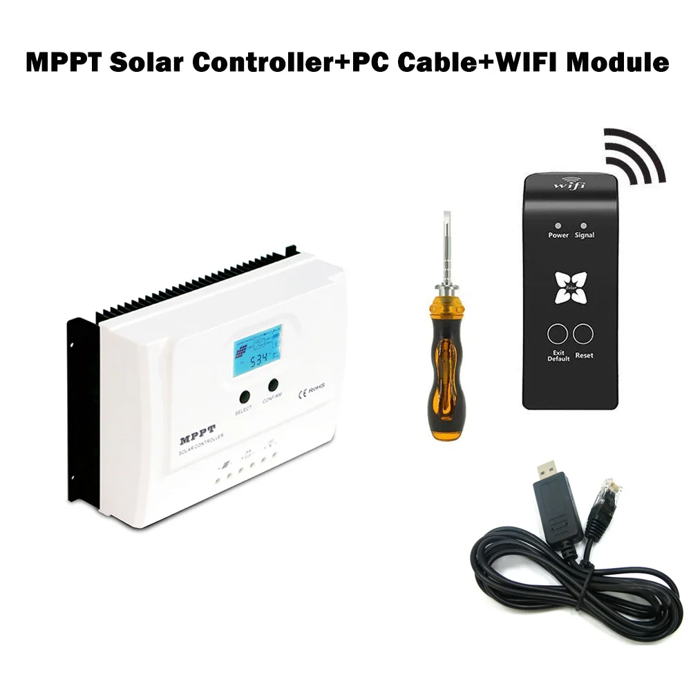 Wiser3 MPPT 50A40A30A Солнечный контроллер заряда 12V24V авто. Макс. PV вход 150V MPPT Солнечное зарядное устройство с WiFi модулем или RS485