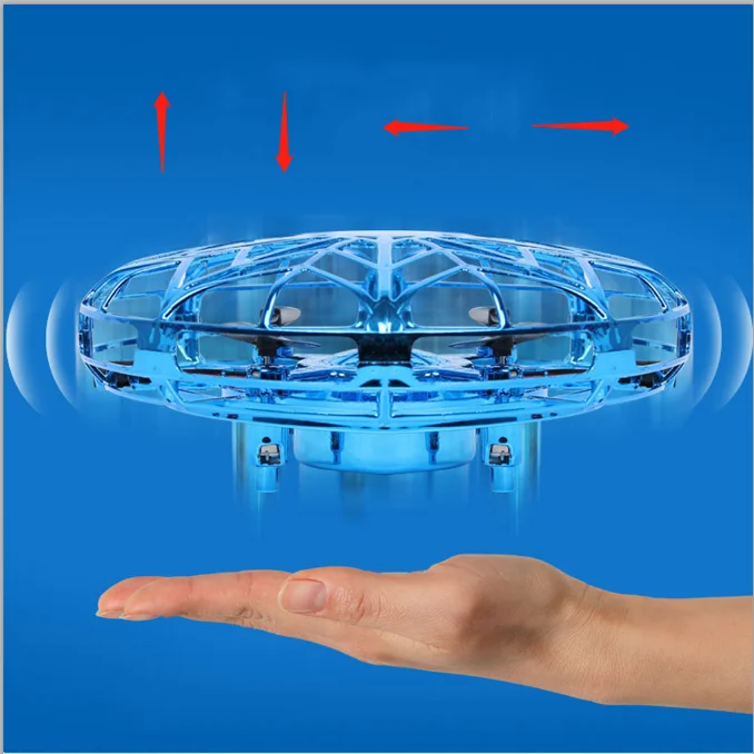Мини-Дрон четырехъядерный индукционный левитационный светодиодный светильник УФО usb-зарядка Дети подарочная игрушка
