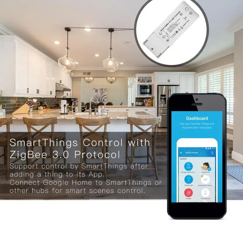 Умный светильник ZigBee 3,0 контроллер Диммер DIY домашняя Автоматизация работа с Echo Plus Alexa SmartThings для большинства Zigbee3.0 Hub