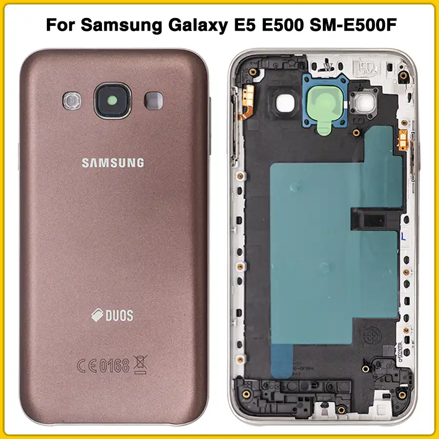 New E5 Full Housing Case For Samsung Galaxy E5 E500 Sm E500f Battery Back Cover Door Middle Frame Bezel Mobile Phone Housings Frames Aliexpress